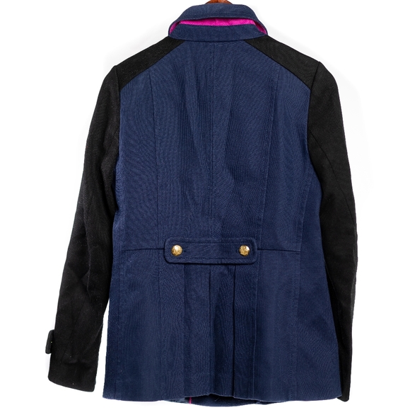 Banana Republic Navy and Black Double Button Jacket with Fuchsia Lining in Small - Picture 2 of 2